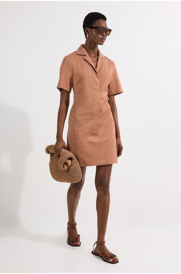 Soft Structured Tailored Shirt Mini Dress