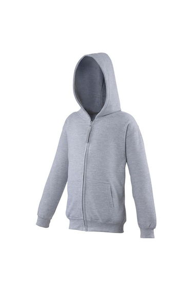 Awdis Kids Unisex Hooded Sweatshirt / Hoodie / Zoodie - Heather Grey