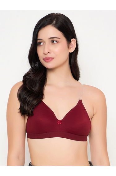 Cotton Non-Padded Non-Wired Full Coverage Multiway Strapless T-shirt Bra with Transparent Straps and Band