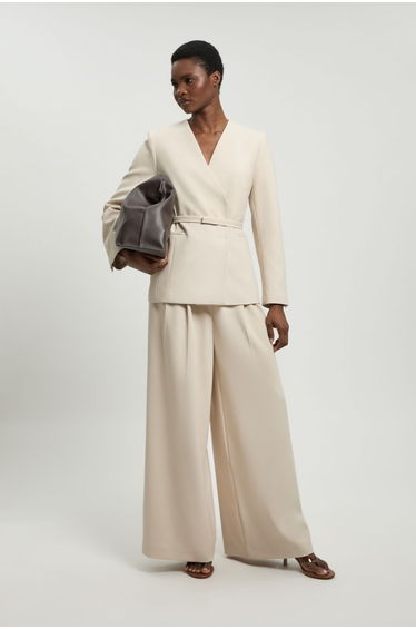 Compact Stretch Wide Leg Trouser