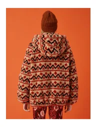 Aslıhan Malbora X - Plush Jacket with a Hooded Pocket. - 3