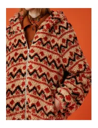 Aslıhan Malbora X - Plush Jacket with a Hooded Pocket. - 4