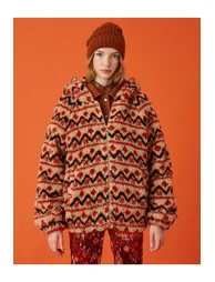 Aslıhan Malbora X - Plush Jacket with a Hooded Pocket. - 2