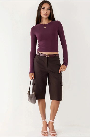 BUSEM Long Sleeve Crew Neck Blouse