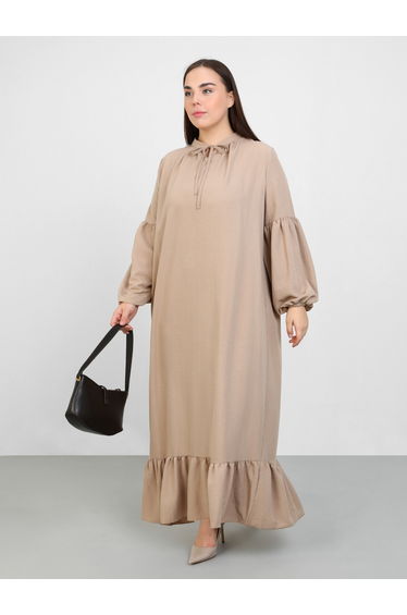 Plus Maxi Dress with Bishop Sleeves