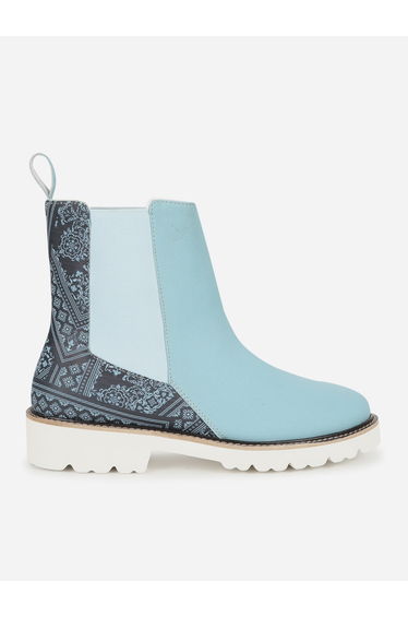 Blue Comfortable Lightweight Printed Boots