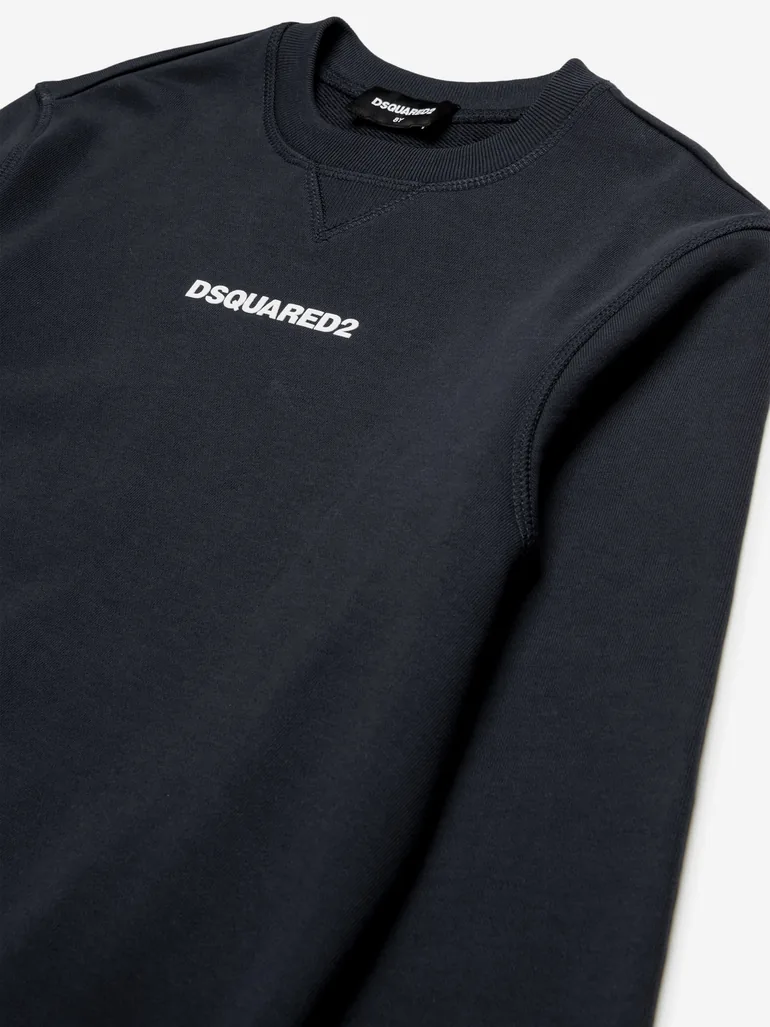 سويتشيرت أطفال بشعار لون أسود - 2