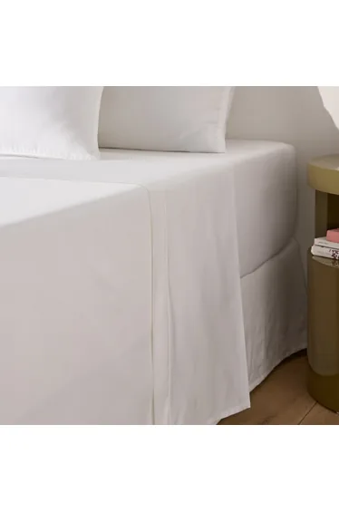 شرشف سرير قطن ساتين سادة