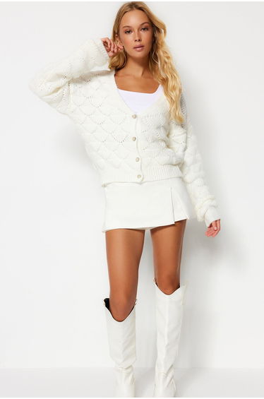 Cardigan - Ecru - Regular fit