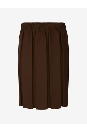 Zeco Girls School Box Pleat Skirt in Brown