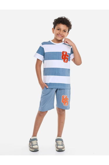 Boys Applique Pocket Detail T-Shirt and Shorts Set