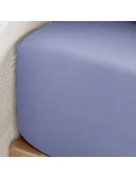 شرشف سرير قطن مغسول سادة بحواف مطاطية ارتفاع 30 سم  - 4