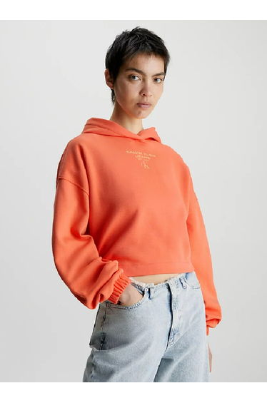 Calvin Klein Jeans GATHERED HEM CROPPED HOODIE