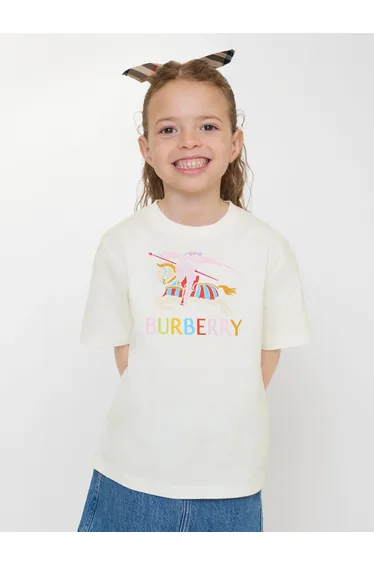 Burberry Girls Cedar EKD T-Shirt in Ivory