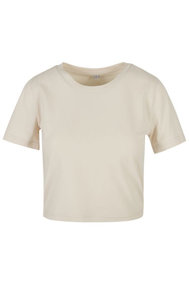 New Morning Studios Womens/Ladies Crop T-Shirt - Sand