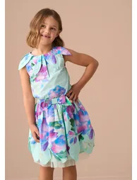 Darcy Mint Petal Print Skirt