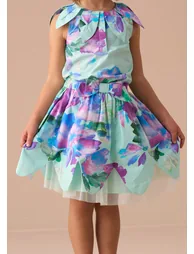 Darcy Mint Petal Print Skirt - 3