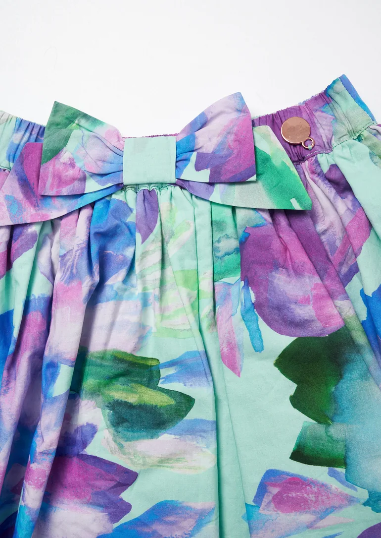 Darcy Mint Petal Print Skirt - 6