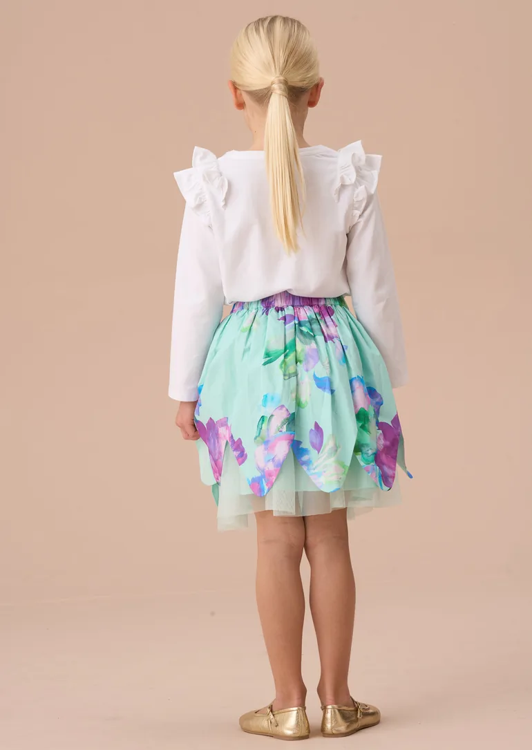 Darcy Mint Petal Print Skirt - 2