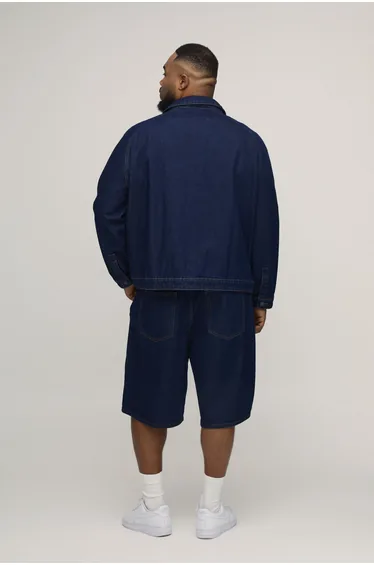 شورت  بوهو مان كحلي بقصة عريضة - للمقاسات الكبيرة