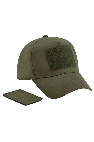 Beechfield Unisex Adult Removable Patch Baseball Cap - Military Green