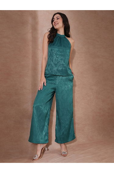 Paisley Print Halter Neck Top and Trousers Co-Ords