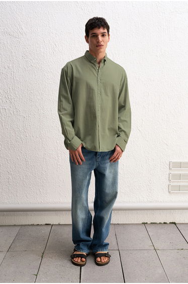 GIESTO Cotton Oversized Button-Up Shirt