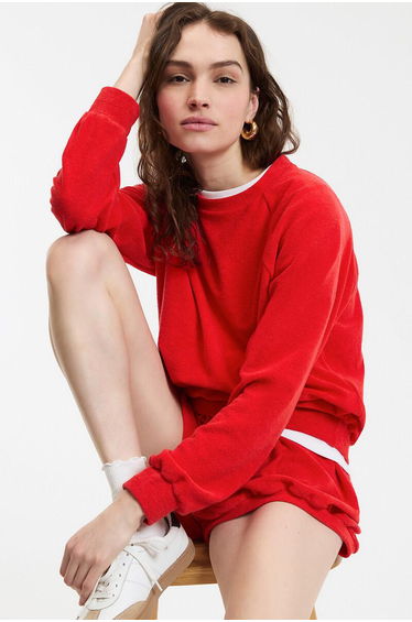 Towelling Sweatshirt Embroidered On Back