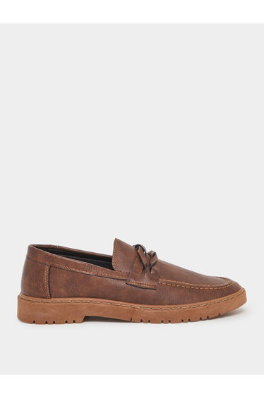 Men Faux Leather Stitch Detail Loafers