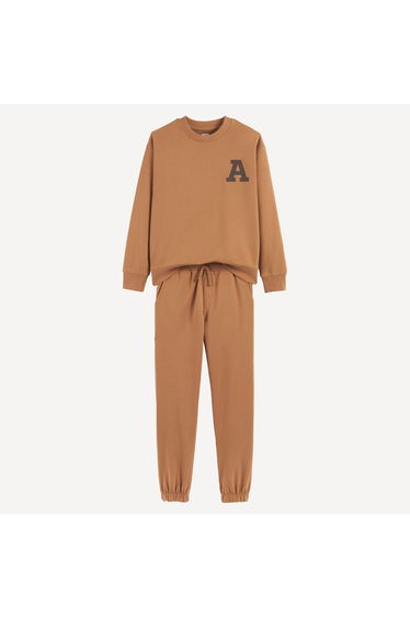 Fleece Crew Neck Sweatshirt and Joggers Outfit