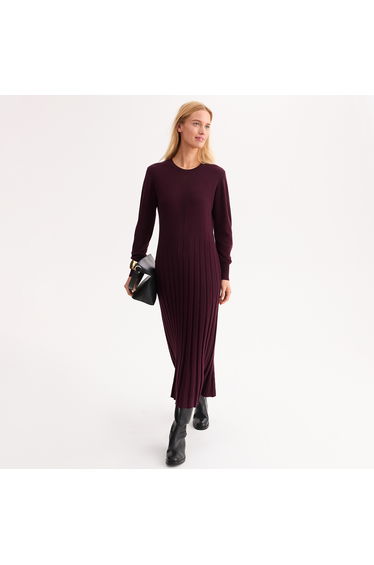 Knitted Full Maxi Dress with Long Sleeves