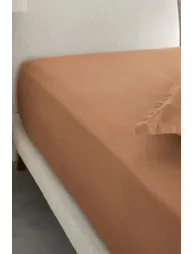 شرشف سرير قطن ساتين مغسول بحواف مطاطية 30 سم - 1