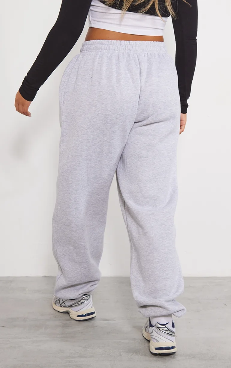Ash Grey Pintuck Detail Oversized Joggers - 2