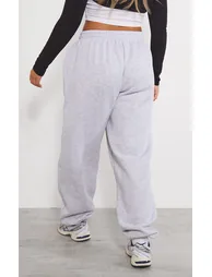 Ash Grey Pintuck Detail Oversized Joggers - 2