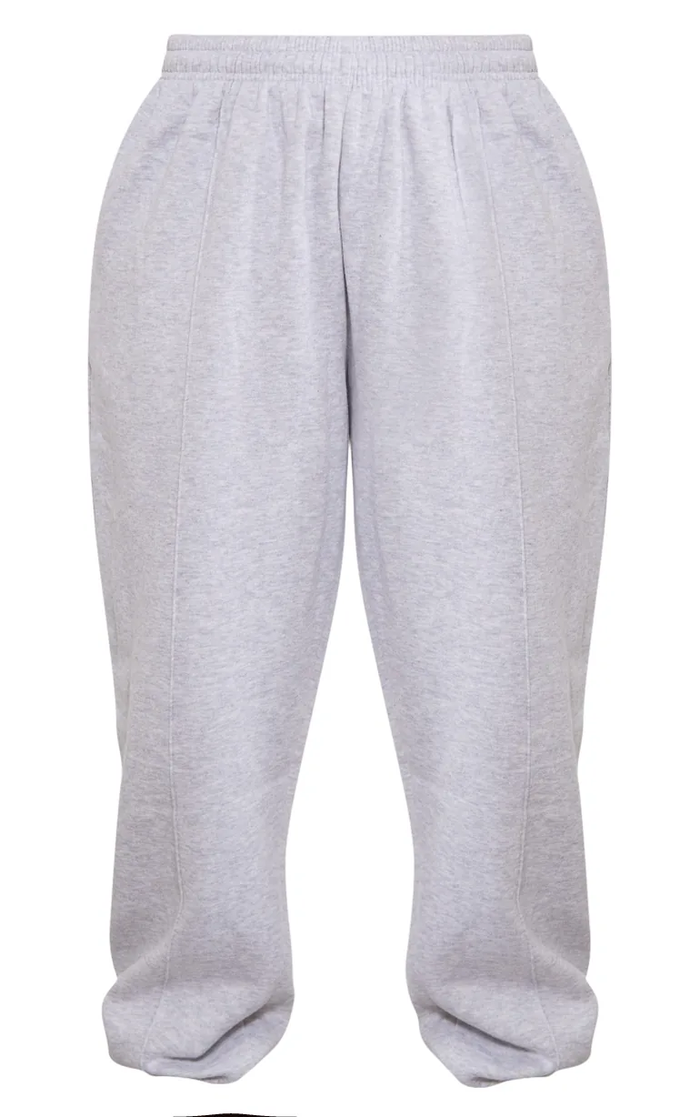 Ash Grey Pintuck Detail Oversized Joggers - 4