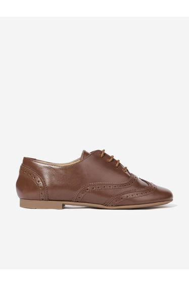 Andanines Boys Leather Lace Up Shoes in Black