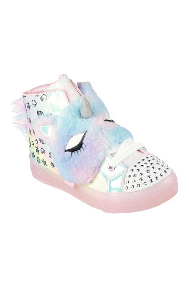 Skechers Girls Shuffle Unicorn Trainers - Pink/Multicoloured