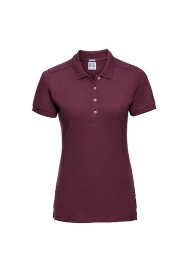 Russell Womens/Ladies Stretch Short Sleeve Polo Shirt - Burgundy