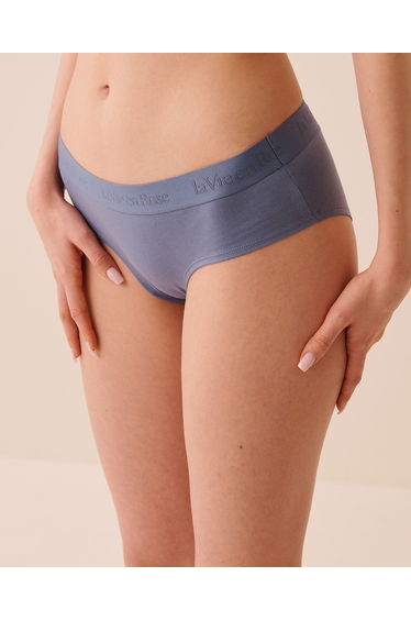 Cotton and Logo Elastic Band Hiphugger Panty