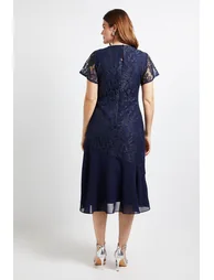 Lace Asymmetric Midi Dress - 2