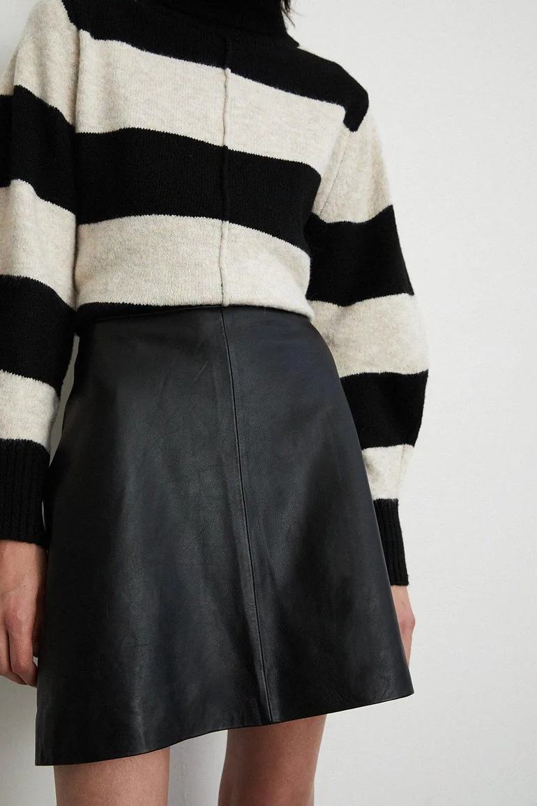 Real Leather Clean Pelmet Skirt - 1