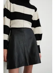 Real Leather Clean Pelmet Skirt - 1