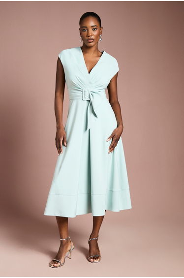 Belted Crepe Dress