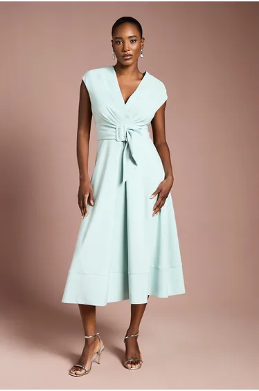 Belted Crepe Dress