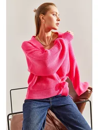 Women's Thessaloniki Braided Tie Detail Balloon Sleeve Knitwear Cardigan - 5