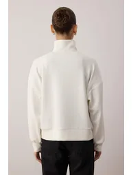 Ecru Knitted Sweatshirt - 3