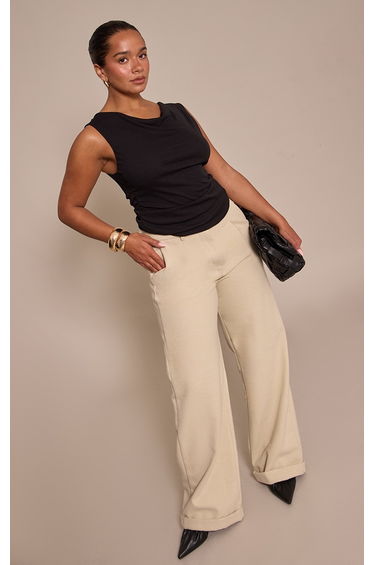SHAPE black onion skin ASYMMETRIC NECKLINE RUCHED TOP