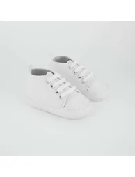 High top canvas trainers white