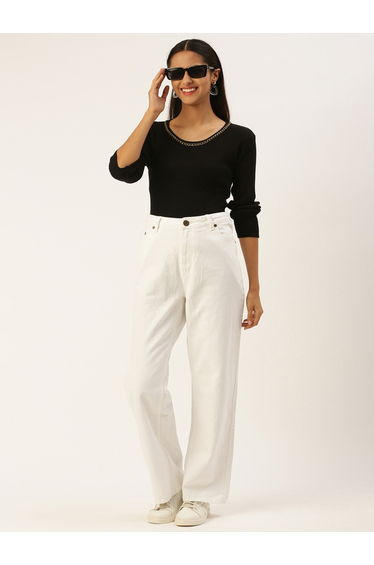Women High Rise Straight Fit Jeans