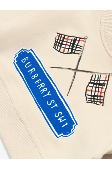 Burberry Baby Boys Flag Logo Sweatshirt in Ivory